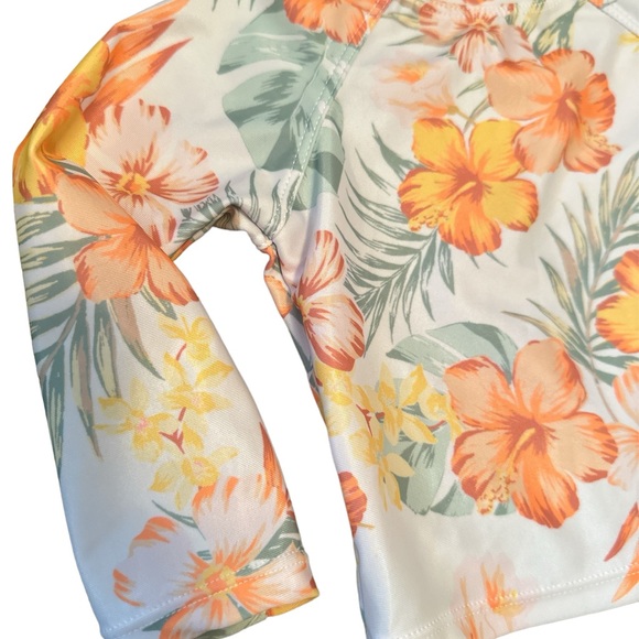 Wonder Nation Baby Girl Long Sleeve Rash Guard Swimsuit UPF 50. 12Months NWT - Picture 2 of 6